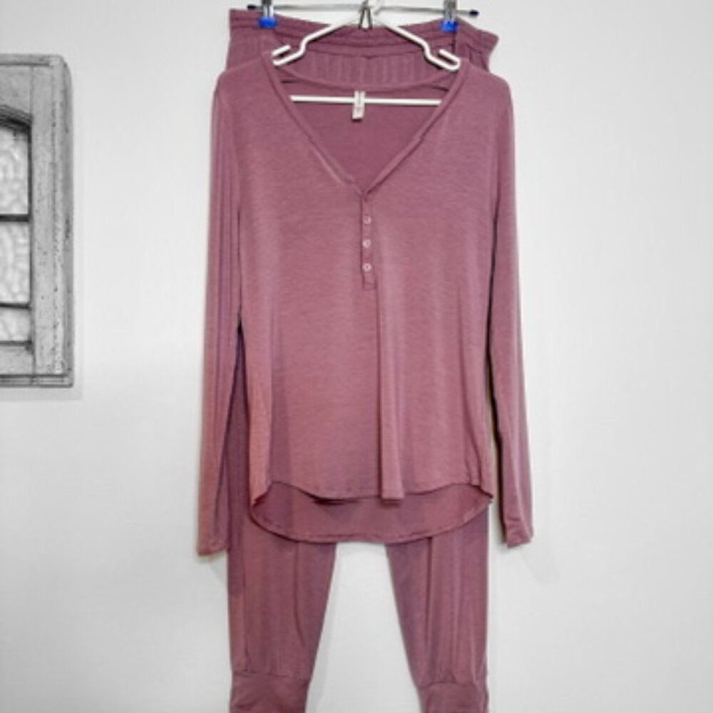Pink Athleta Lounge/PJ Two-Piece Set